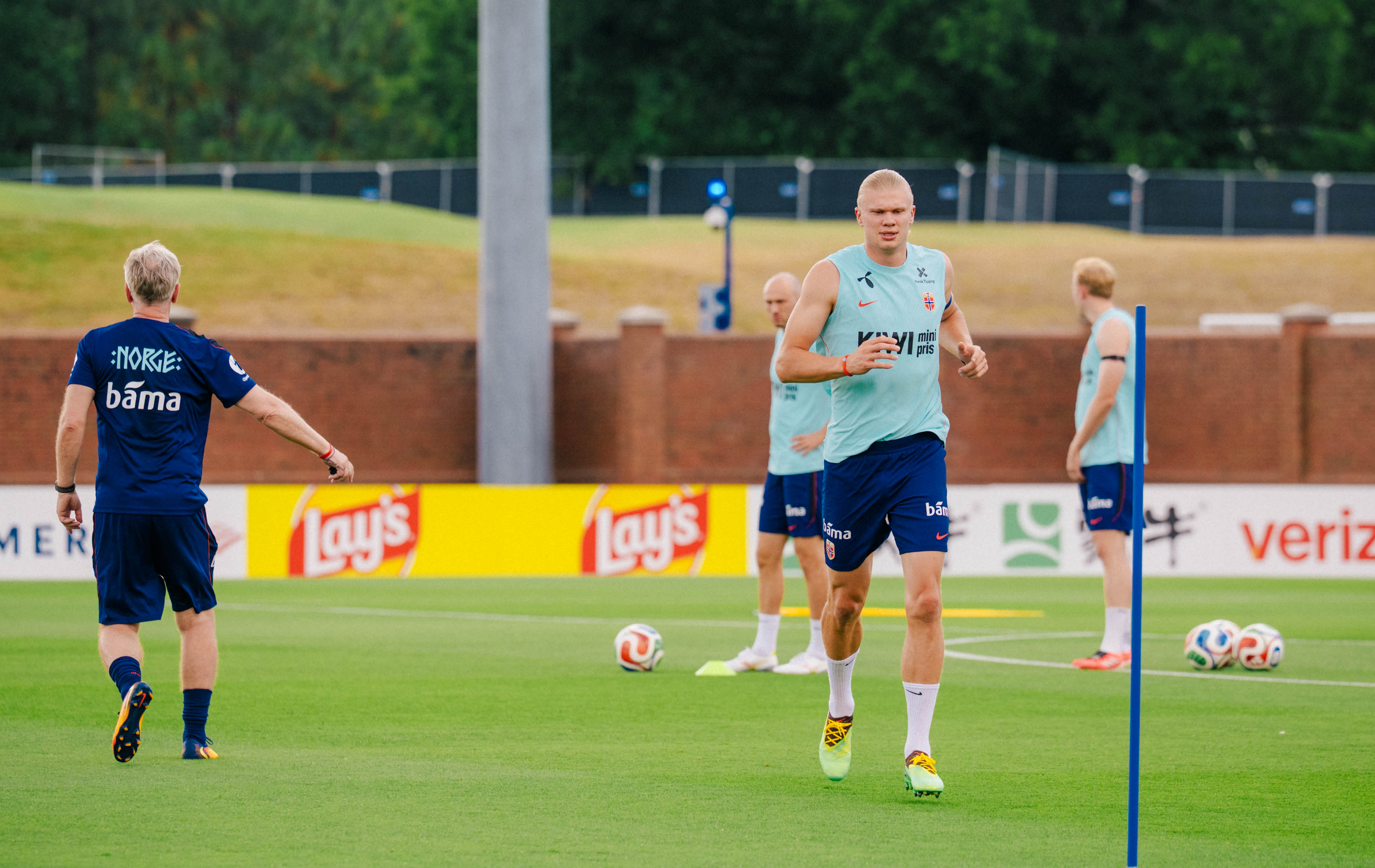 Team Norway training at the UNCG Soccer Stadium during an open practice in Greensboro