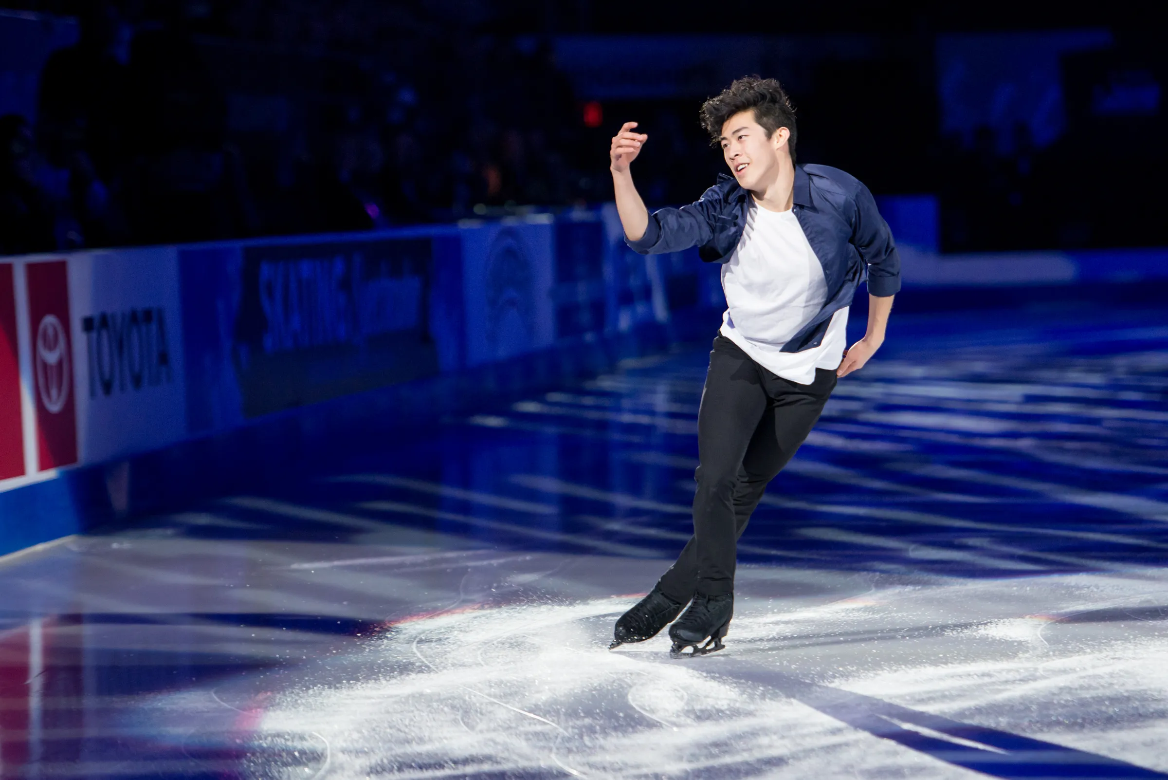Olympic champion Nathan Chen skating in Greensboro